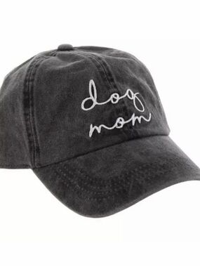 Dog Mom Embroidered Baseball Cap - Black